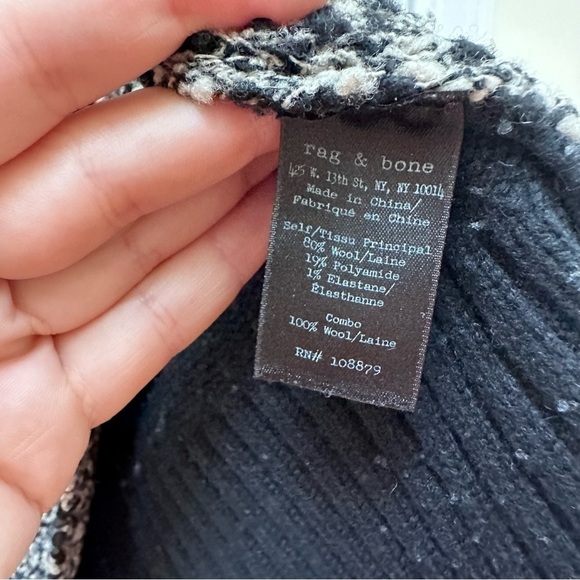 Rag & Bone black gray knit crew sweater bubble texture - Picture 5 of 6